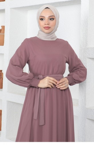 Dusty Rose Hijab Evening Dress 14144