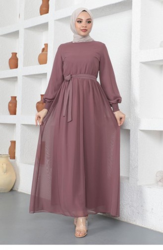 Dusty Rose Hijab Evening Dress 14144