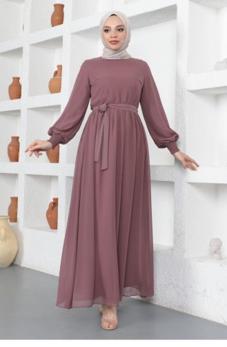 Dusty Rose Hijab Evening Dress 14144