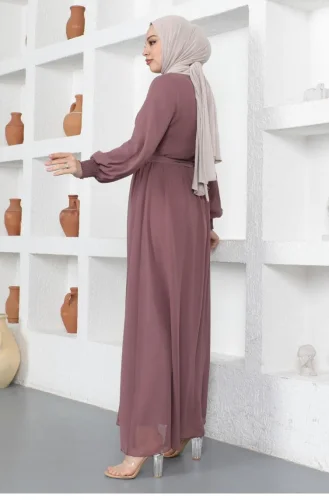 Chiffon-Abendkleid Mit Elastischem Bündchen Dusty Rose 12003 14144