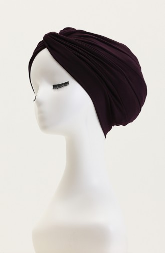 Fertiger Bonnet 0027-22 Aubergine Violett 0027-22
