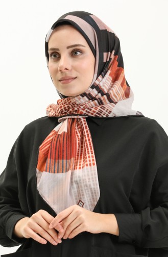 Minelli Soft Eşarp 111270-02 Siyah Kiremit