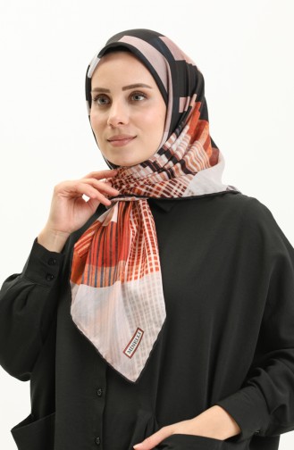 Minelli Soft Eşarp 111270-02 Siyah Kiremit