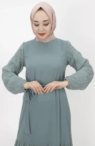 Unreife Mandelgrün Hijab Kleider 3041-01