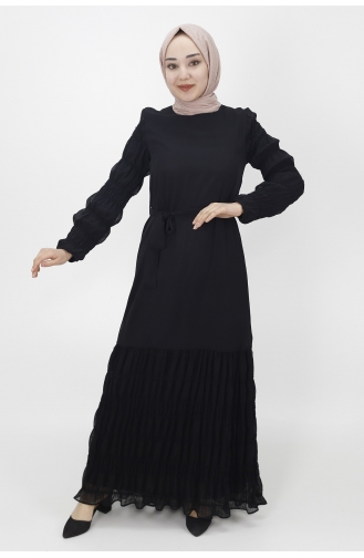 Schwarz Hijab Kleider 3041-02
