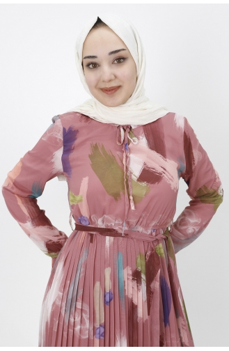 Powder Hijab Dress 3056-01