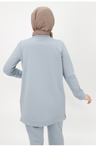 Taş Şerit Detayli İkili Takim 70047-03 Mavi