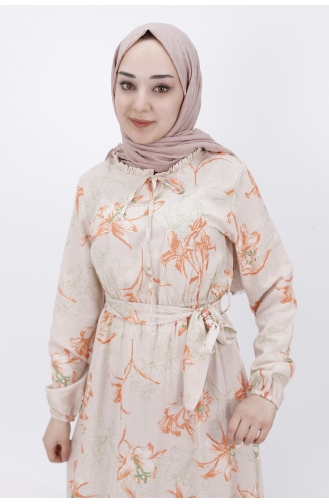 Orange Hijab Kleider 3029-03