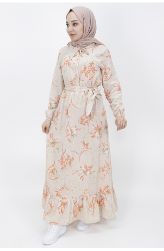 Orange Hijab Dress 3029-03
