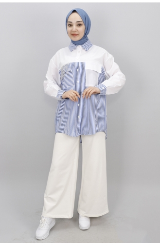 Blue Overhemdblouse 23151-02