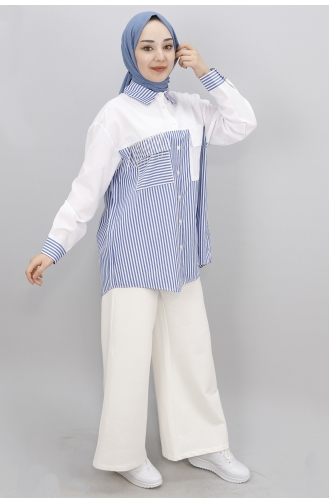 Blue Overhemdblouse 23151-02