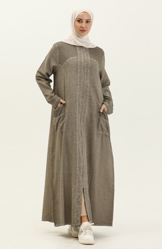 Şile Fabric Authentic Abaya 7575-02 Beige 7575-02