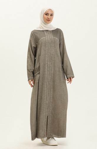 Şile Fabric Authentic Abaya 7575-02 Beige 7575-02