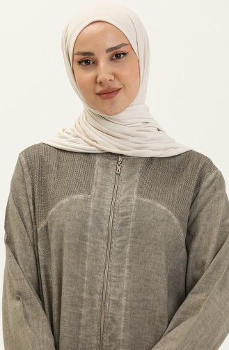 Şile Fabric Authentic Abaya 7575-02 Beige 7575-02