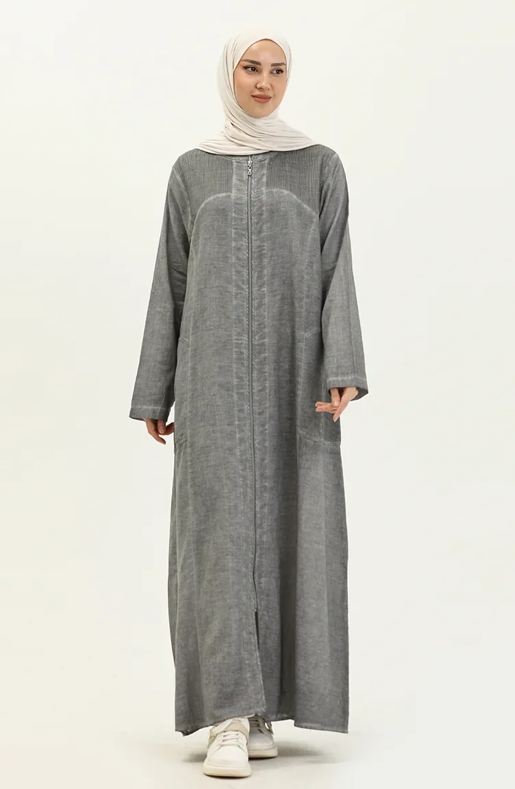 Seidenstoff Abaya  7575-03 Grau 7575-03