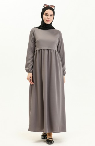 Kleid mit gefältelte Taille 1080-03 Grau 1080-03