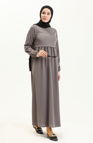 Kleid mit gefältelte Taille 1080-03 Grau 1080-03