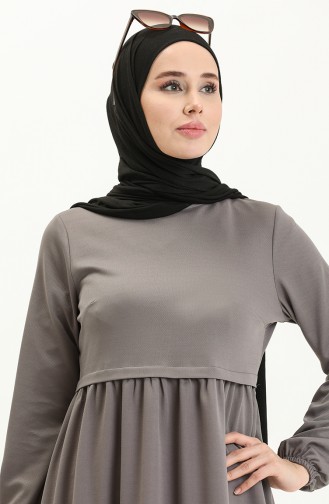 Kleid mit gefältelte Taille 1080-03 Grau 1080-03