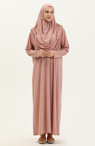 فستان الصلاة عملي بحقيبة 1973-10 وردي فاتح 1973-10