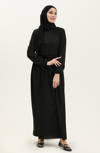 Robe Taille Plissée 1080-01 Noir 1080-01