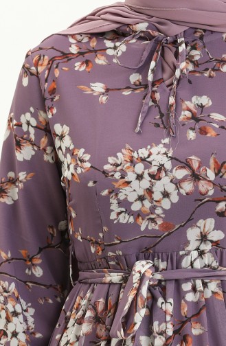 Floral Print Chiffon Dress 81823-03 Lilac 81823-03
