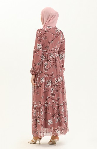 Floral Print Chiffon Dress 81823-05 Onion Peel 81823-05