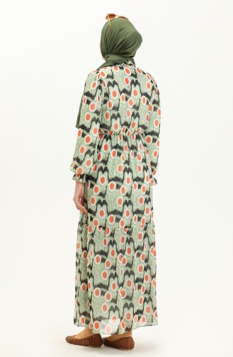 Gemustertes Chiffonkleid 24Y8859-03 Grün 24Y8859-03