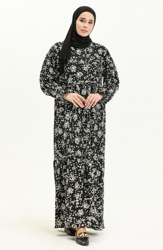 Crepe Floral Dress 24Y8909-02 Black 24Y8909-02