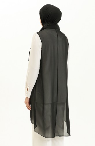 Abendkleid Tunika 15060-04 Schwarz und Weiß 15060-04