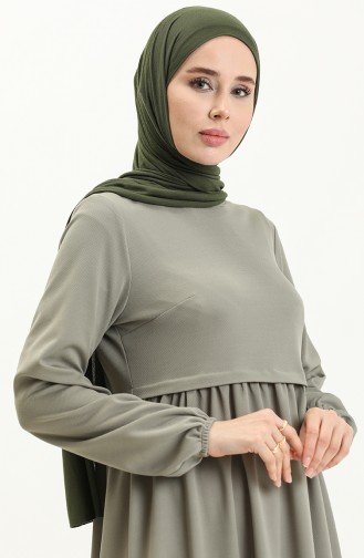 Robe Taille Plissée 1080-05 Vert Noisette 1080-05