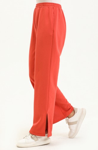 Slit Loose-Fit Sweatpants  110011-03 Brick Red 110011-03