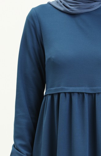 Kleid mit gefältelte Taille 1080-04 Indigo 1080-04