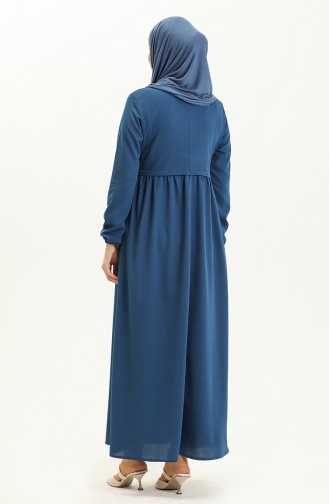Kleid mit gefältelte Taille 1080-04 Indigo 1080-04