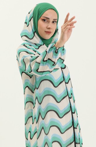 Hooded Chiffon Cape 24Y8861-03 Ecru Green 24Y8861-03