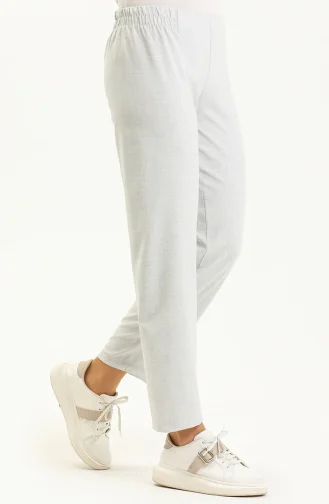 Pantalon à Taille Élastique 2034-30 Gris Clair 2034-30