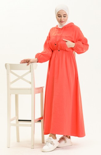 Robe à Capuche en Mousseline 24Y8895-07 Orange 24Y8895-07