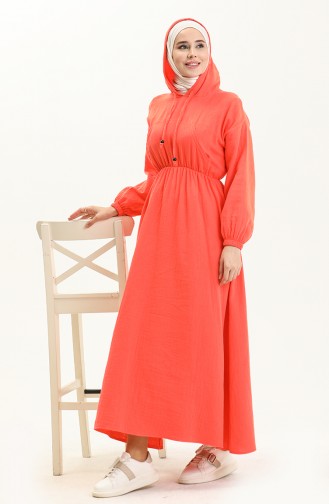 Robe à Capuche en Mousseline 24Y8895-07 Orange 24Y8895-07
