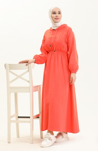 Robe à Capuche en Mousseline 24Y8895-07 Orange 24Y8895-07