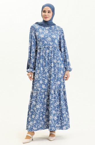 Crepe Floral Dress 24Y8909-04 Indigo 24Y8909-04