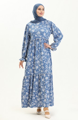 Crepe Floral Dress 24Y8909-04 Indigo 24Y8909-04