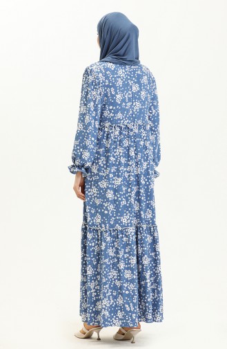 Crepe Floral Dress 24Y8909-04 Indigo 24Y8909-04