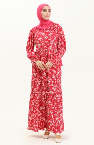 Crepe Floral Dress 24Y8909-05 Fuchsia 24Y8909-05