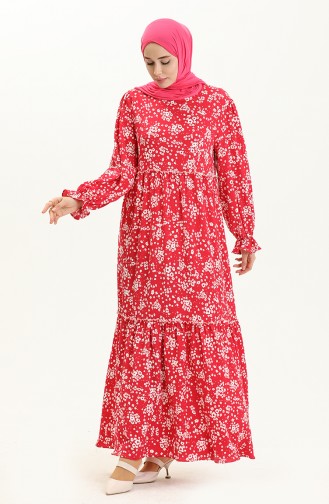 Crepe Floral Dress 24Y8909-05 Fuchsia 24Y8909-05