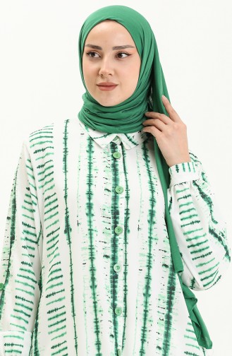 تونيك طويل منقوش  24Y8938D-03 أخضر 24Y8938D-03