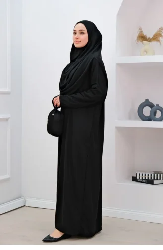 Tek Parça Namaz Elbisesi N2302 Siyah