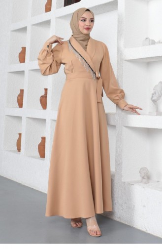 Beige İslamitische Jurk 14148