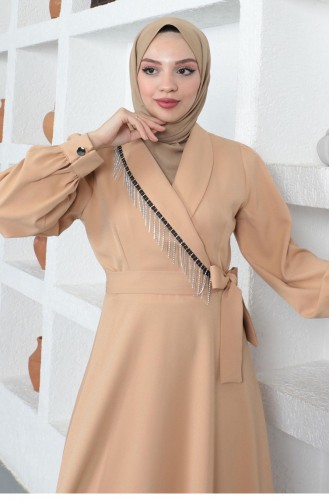 Beige İslamitische Jurk 14148