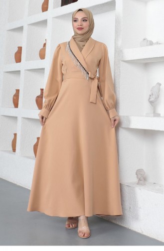 Beige İslamitische Jurk 14148