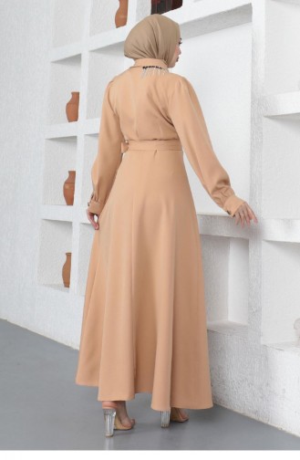 Beige İslamitische Jurk 14148