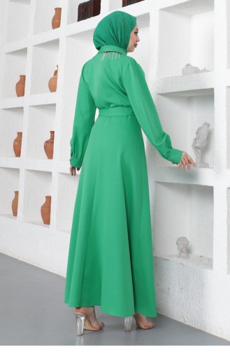 Taş Püsküllü Elbise Yeşil 18700